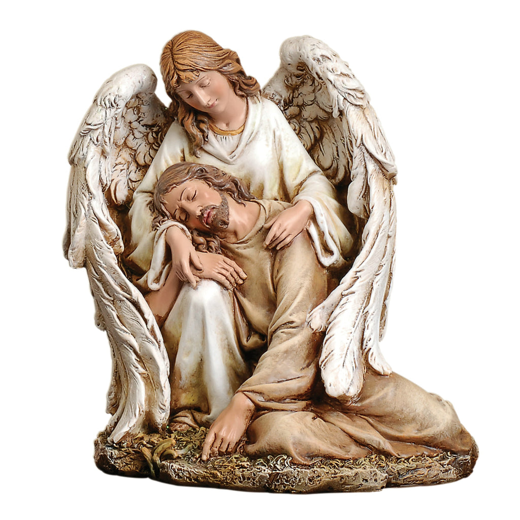 Angel with Fallen Christ Statue 7"H