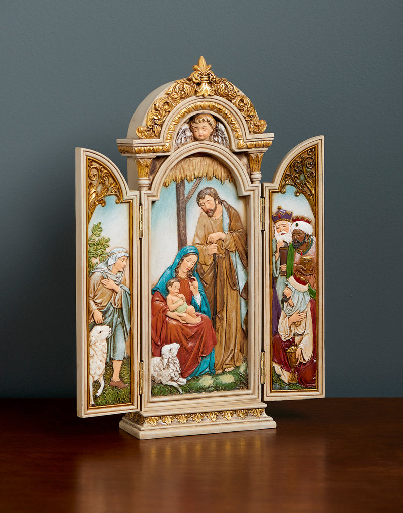 Nativity Triptych 12.75"H