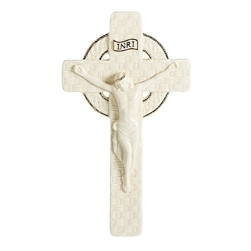 Celtic Crucifix with Basket Weave Texture 8"H