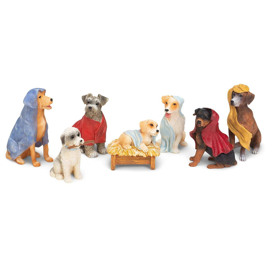 Dog Nativity with Blanket Robes 3.5"H 7pc set