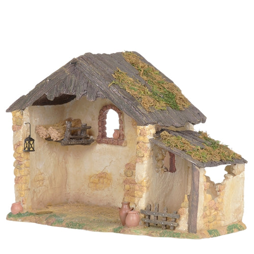 Lighted Resin Stable 10"H