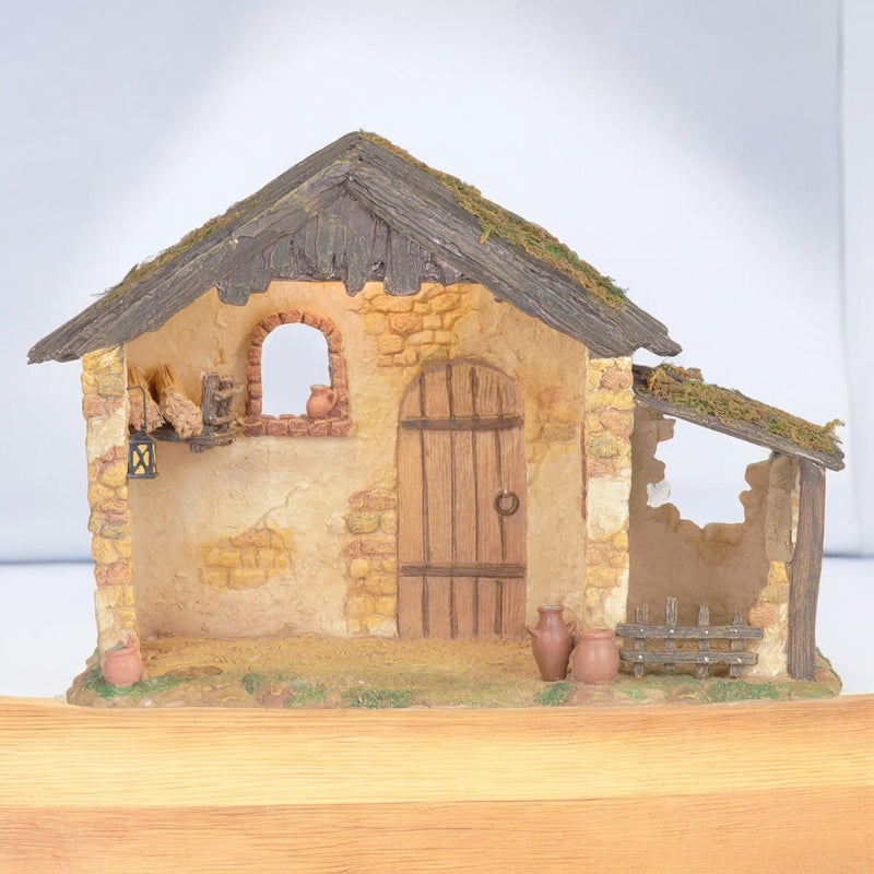 Lighted Resin Stable 10"H