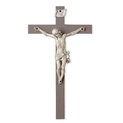 Gray Crucifix with Carrara Corpus 12"H