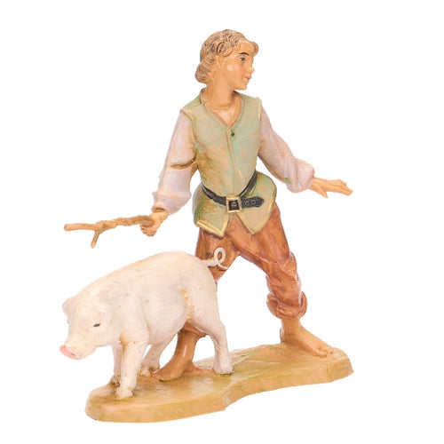 Clement Boy with Pig 5" Scale