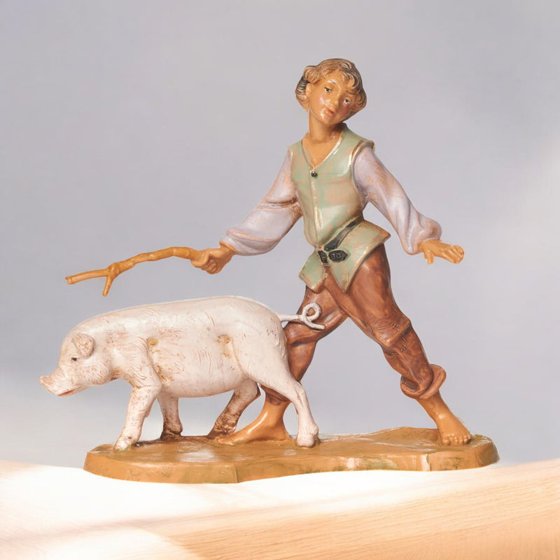 Clement Boy with Pig 5" Scale