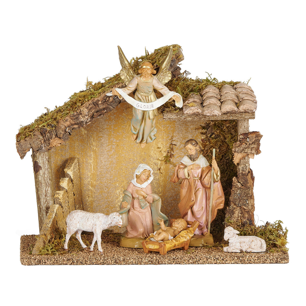 6 Figure Nativity Set with Italian Stable 5" Scale