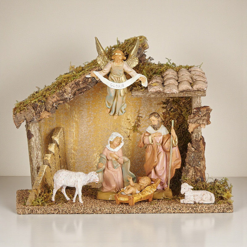 6 Figure Nativity Set with Italian Stable 5" Scale
