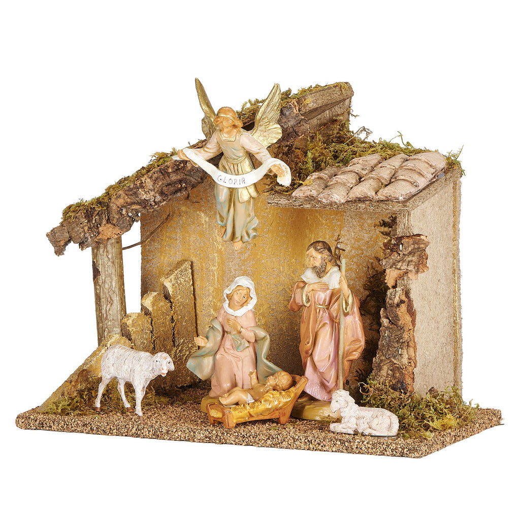 6 Figure Nativity Set with Italian Stable 5" Scale