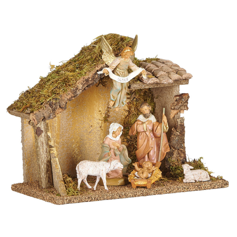 6 Figure Nativity Set with Italian Stable 5" Scale