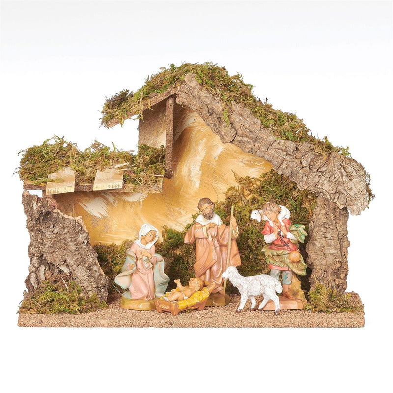 Fontanini 5" Scale 5 Figure Nativity with Italian Stable
