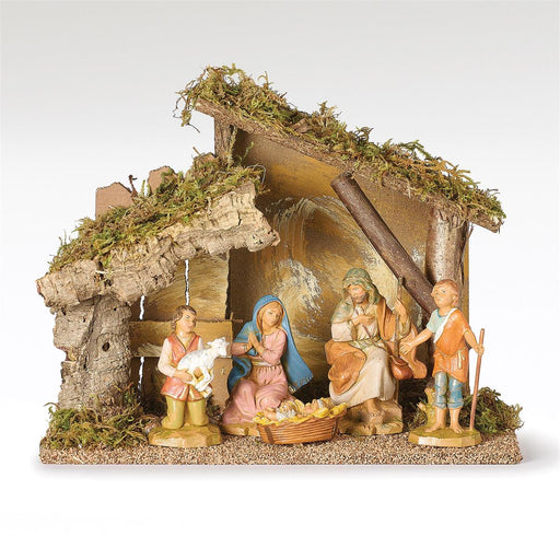 Fontanini 5" Scale 5 Figure Nativity with Italian Stable