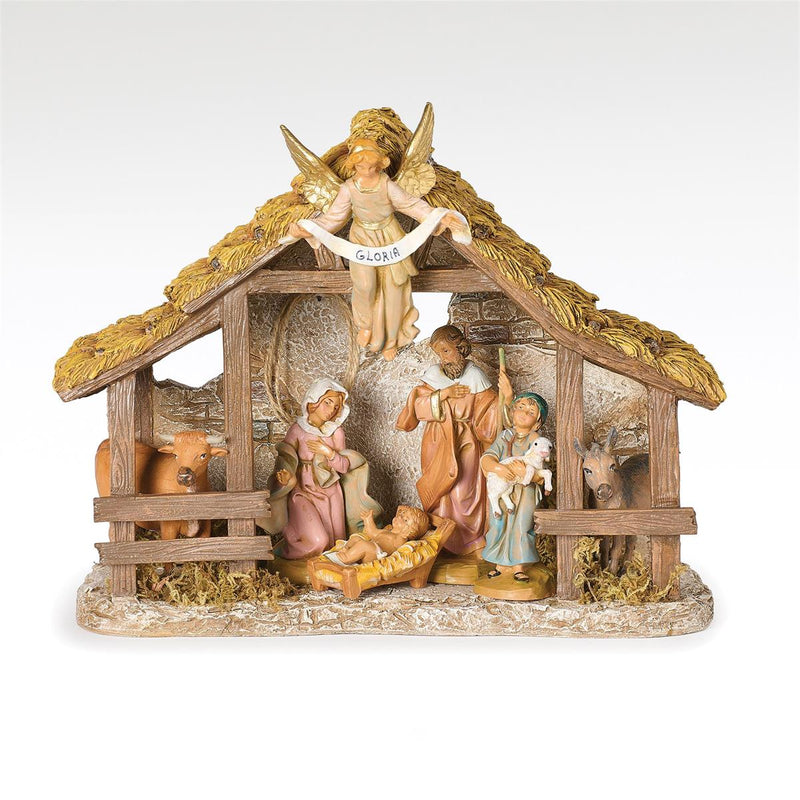 Fontanini 5" Scale 7 Figure Nativity with Resin Stable