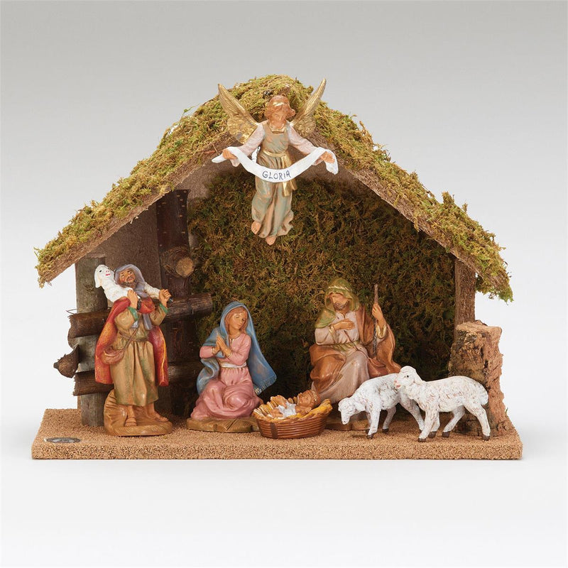 Fontanini 5" Scale 7 Figure Nativity with Italian Stable
