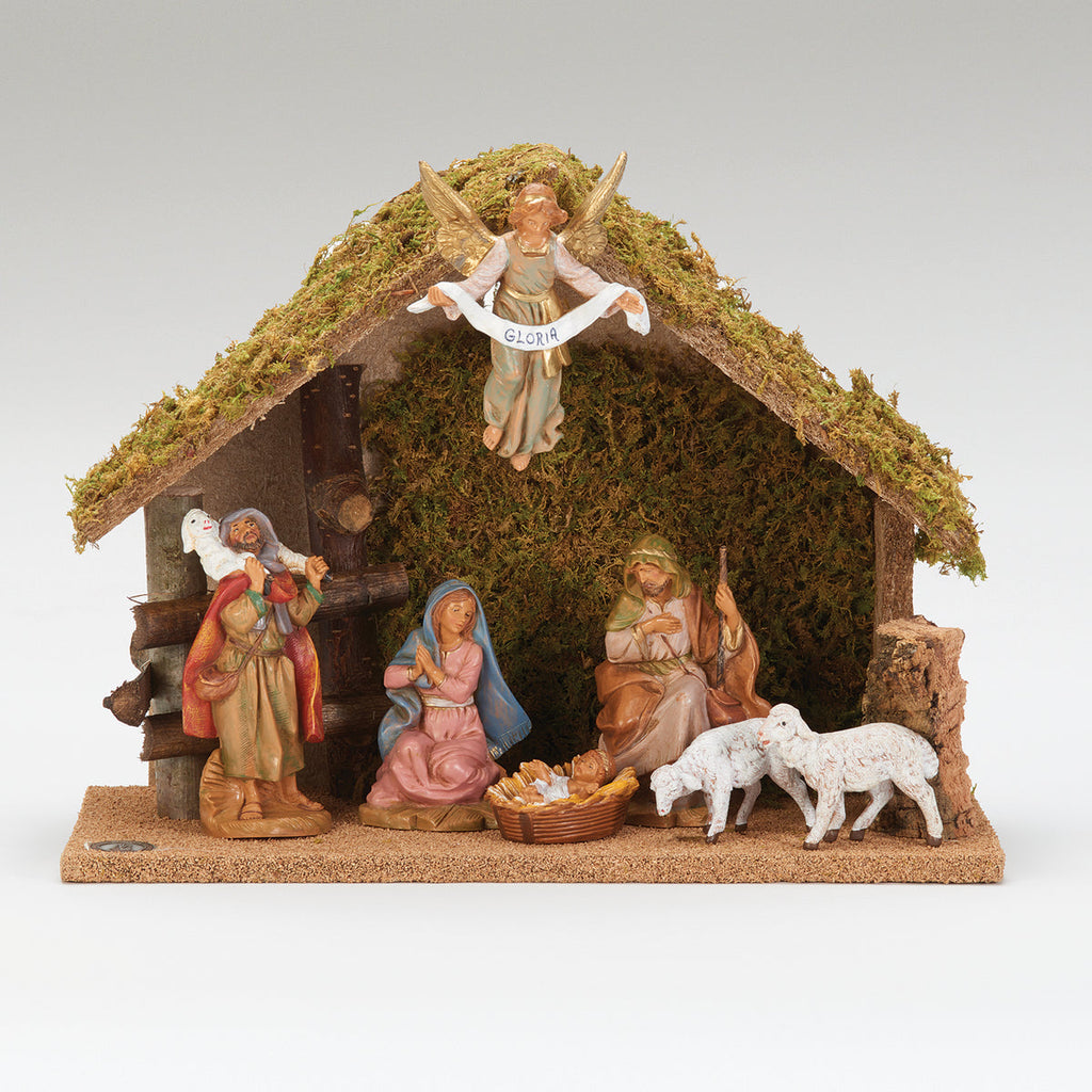 7 Figure Nativity Set with Italian Stable 5" Scale