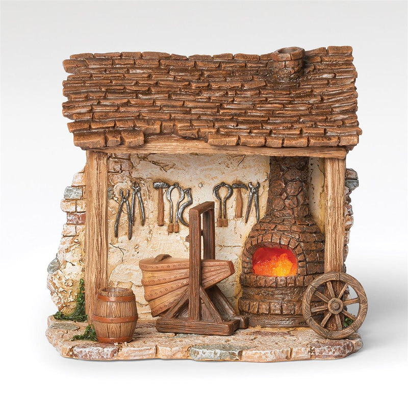 Fontanini 8"H LED Blacksmith Shop for 5" Scale Nativity Figure