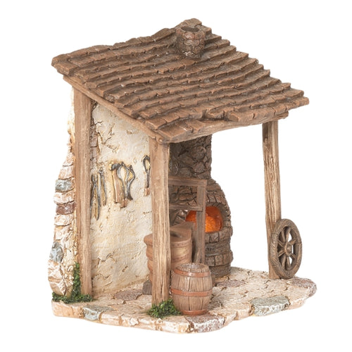 Fontanini 8"H LED Blacksmith Shop for 5" Scale Nativity Figure