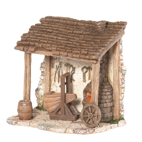 Fontanini 8"H LED Blacksmith Shop for 5" Scale Nativity Figure