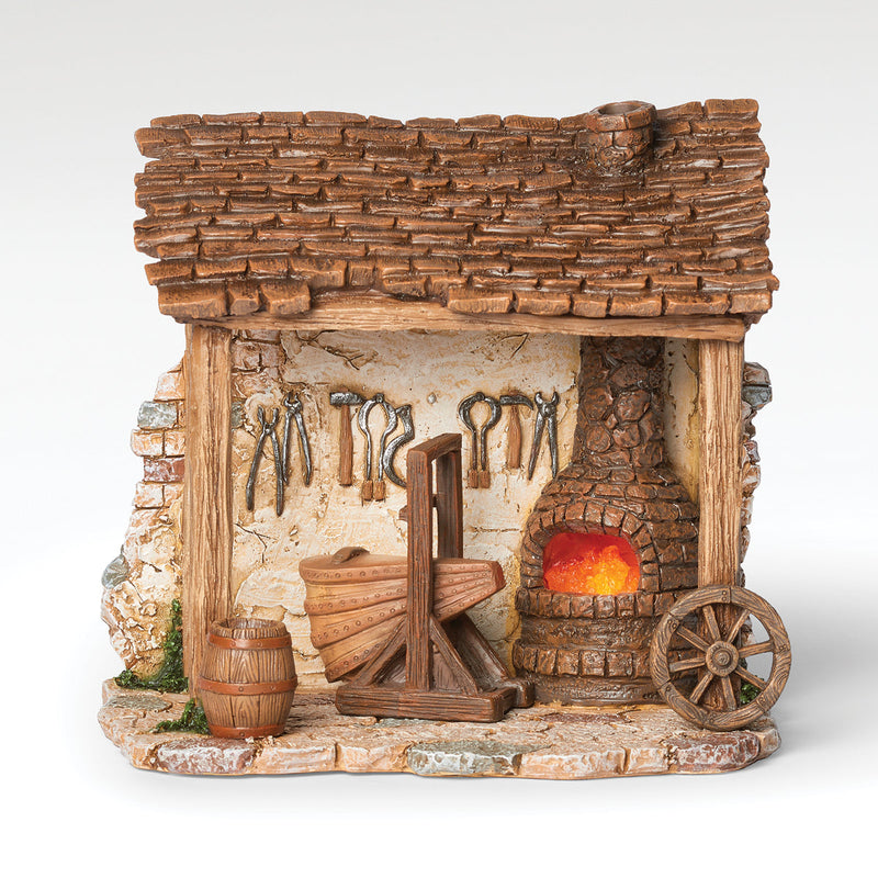 Fontanini 8"H LED Blacksmith Shop for 5" Scale Nativity Figure