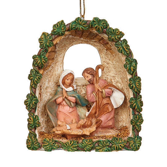 Holy Family Grotto Ornament 3.75"H