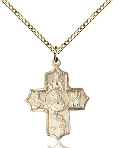Sacred Heart 5-Way Medal Necklace | Sterling Silver or Gold Filled 18"