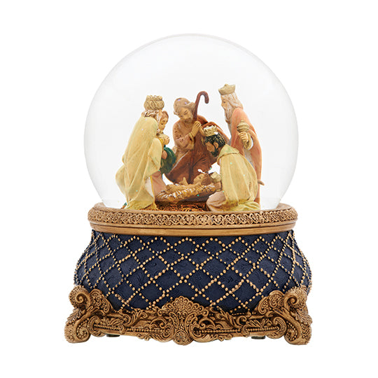 Nativity Musical Globe 6.75"H