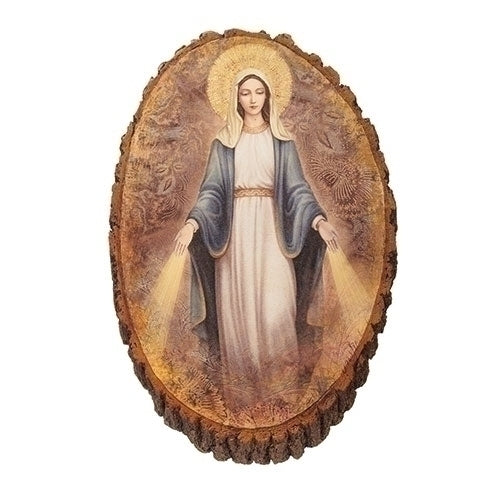 Our Lady of Grace Wood Look Plaque 12.25"H