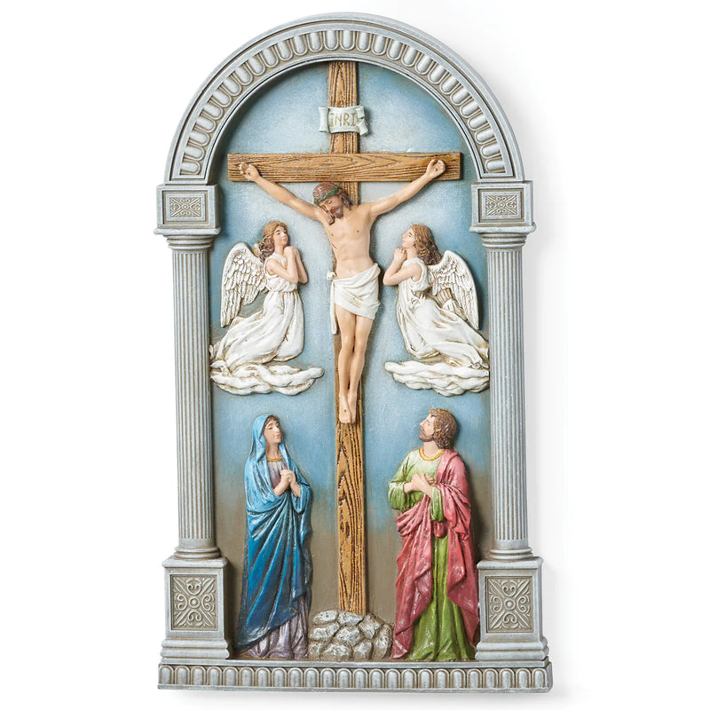 Painted Crucifixion Wall Plaque | Renaissance Collection
