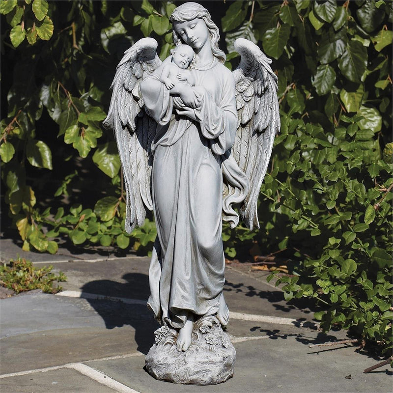 Joseph's Studio 25.5"H Angel Holding Baby Garden Statue