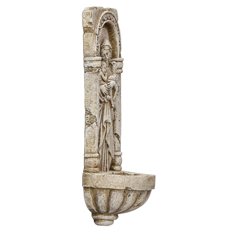 Innocence Holy Water Font with Cement Finish 10.25"H