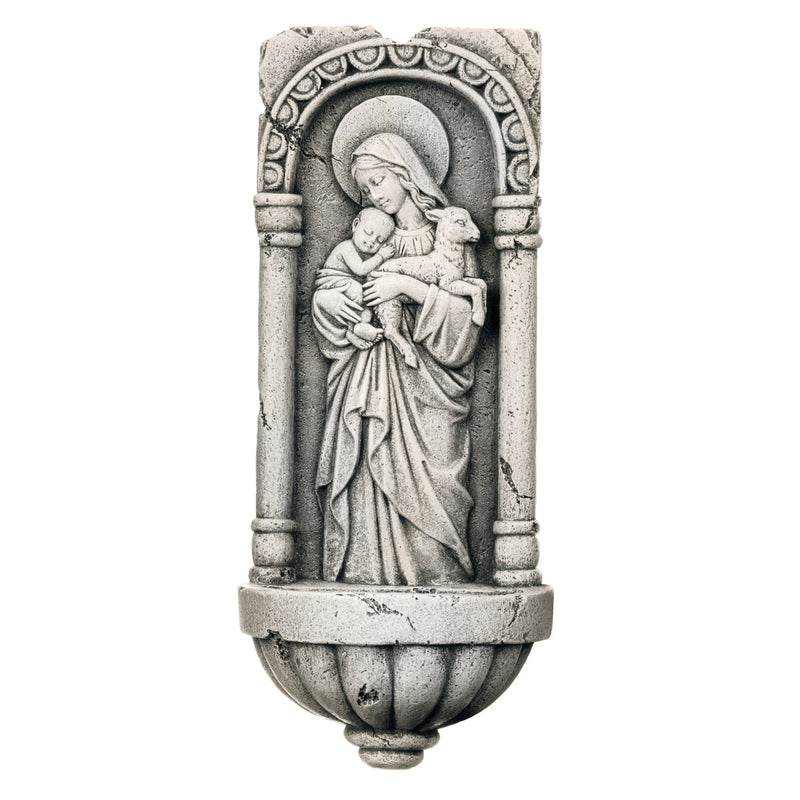 Innocence Holy Water Font with Cement Finish 10.25"H