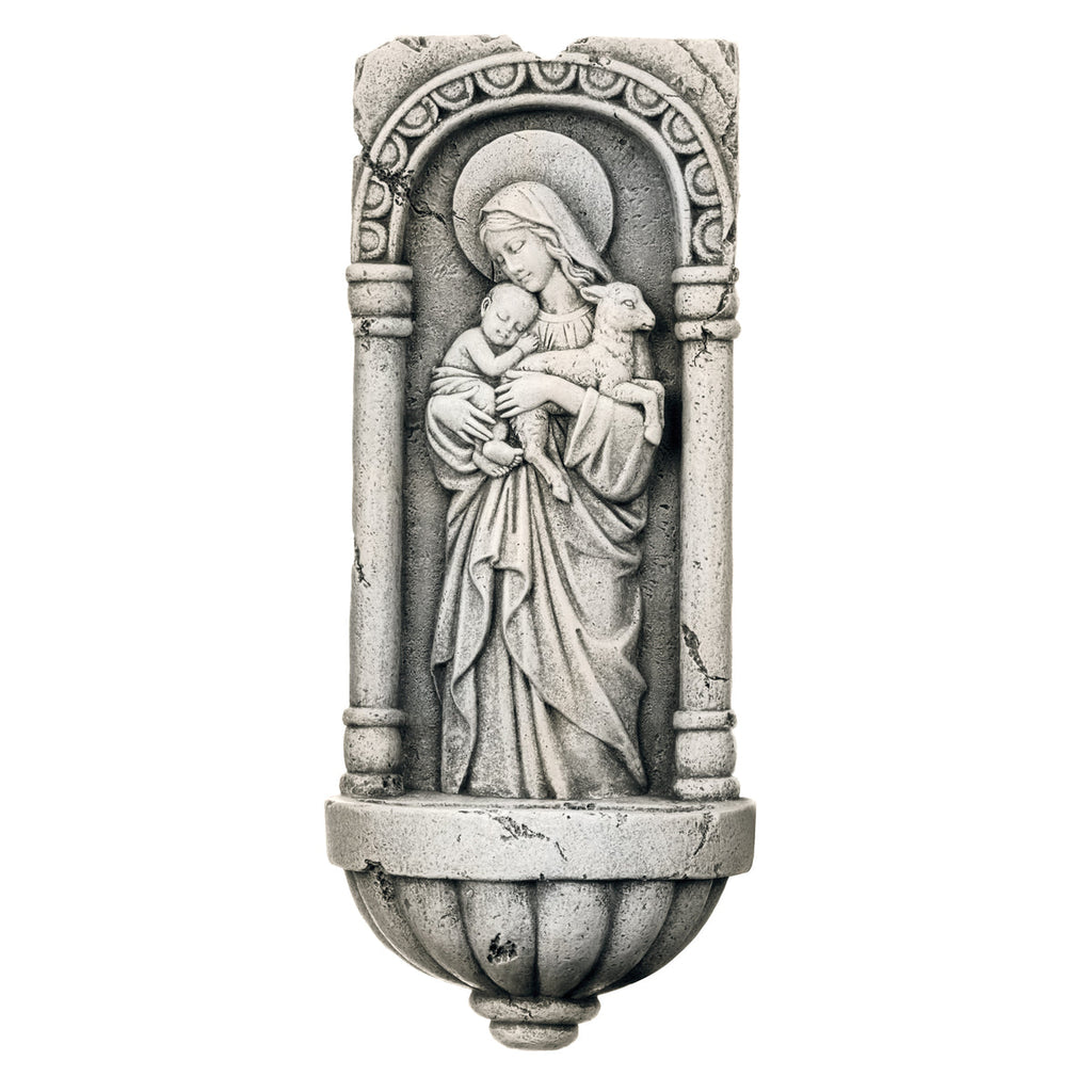 Innocence Holy Water Font with Cement Finish 10.25"H