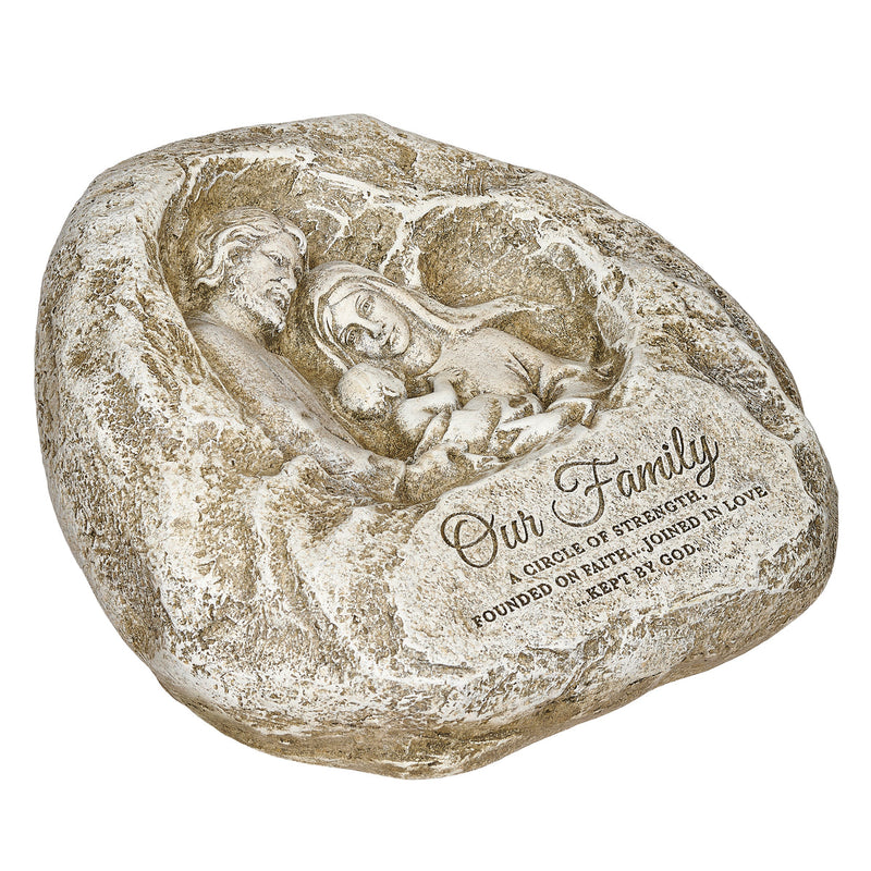 Holy Famly Garden Stone 4.25"H