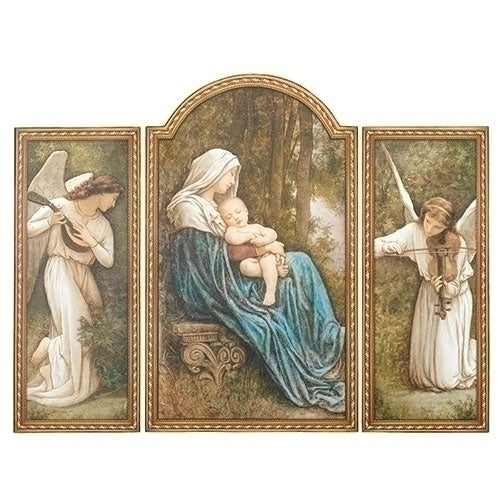 Madonna and Child Triptych Panel 26"W
