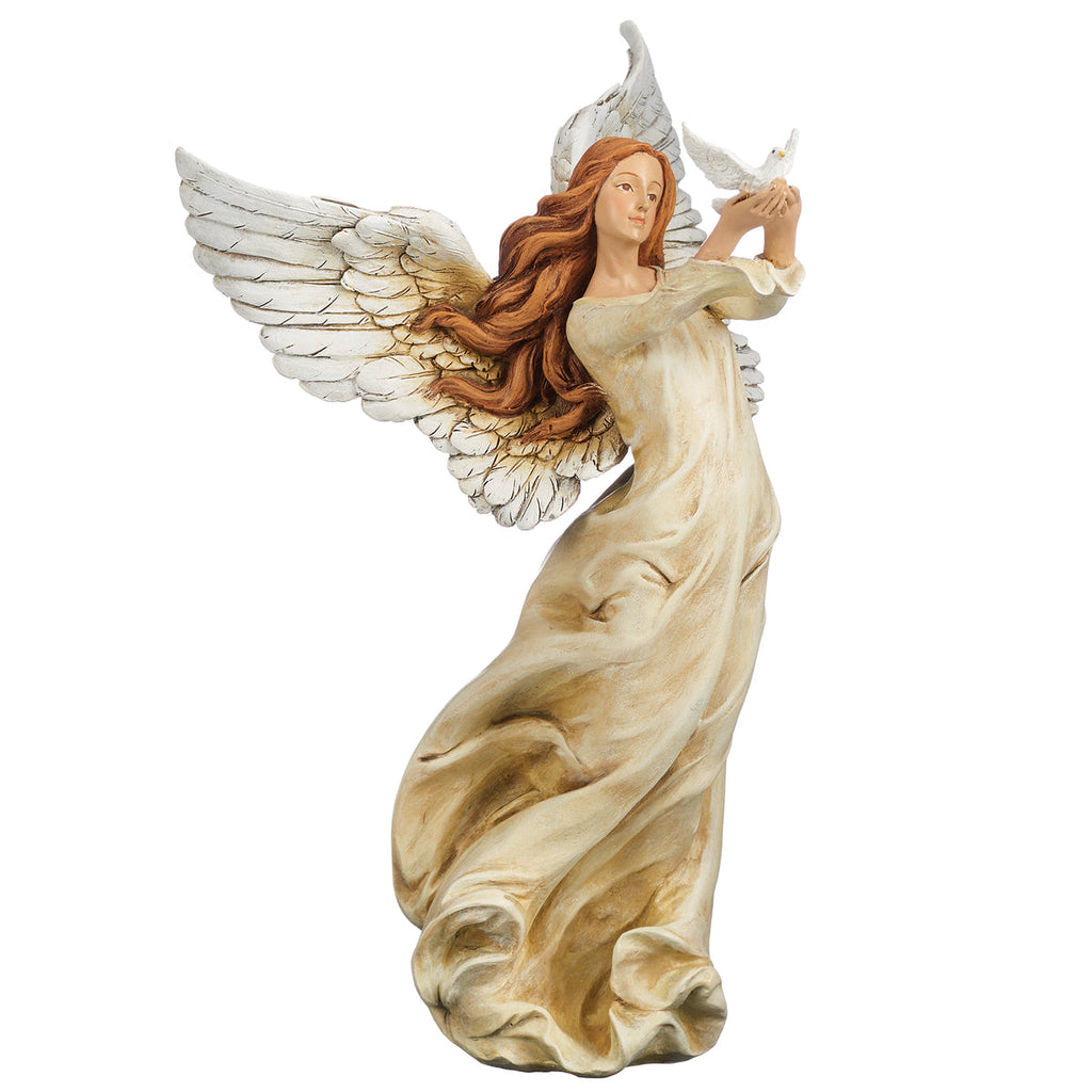 Angel with Dove Statue 10"H