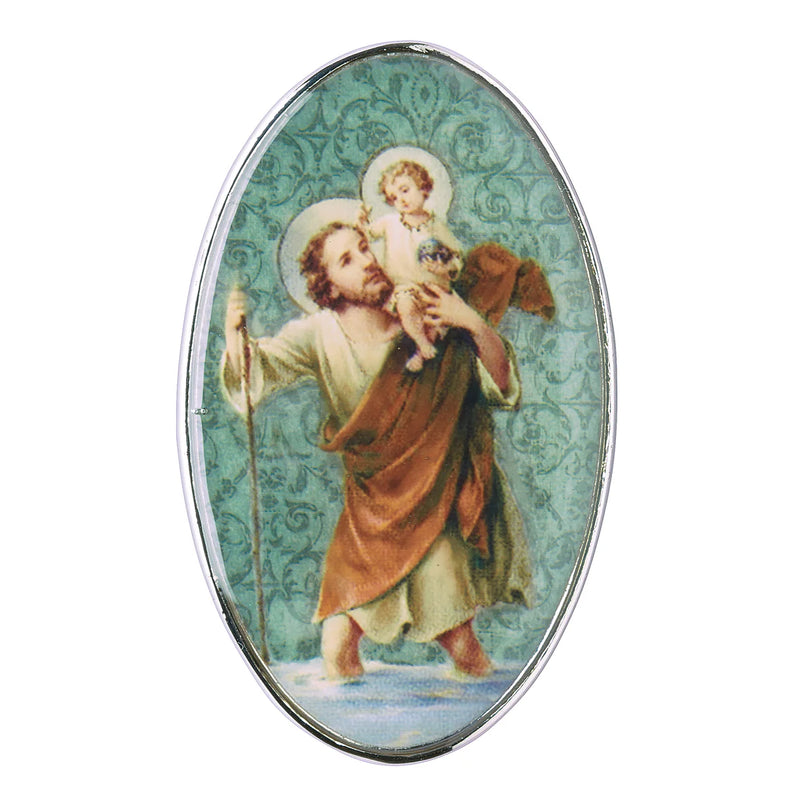 St. Christopher Visor Clip 2"H | Roman