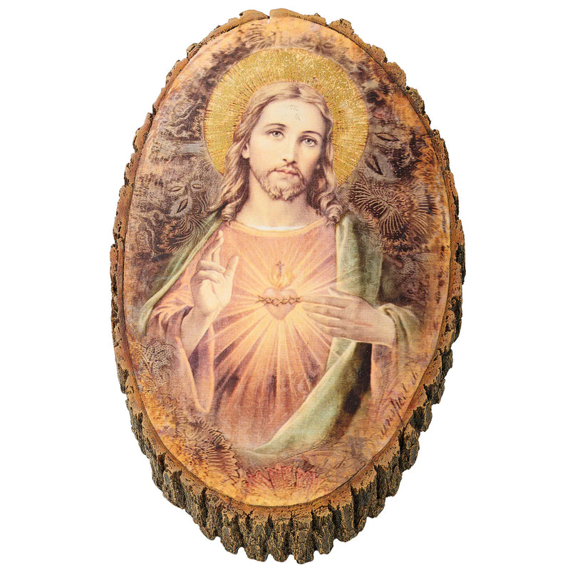 Sacred Heart Wood Plaque 12.25"H | Joseph's Studio