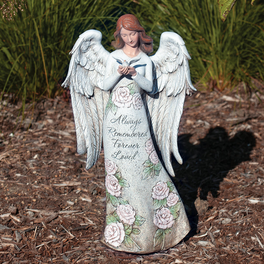 Memorial Angel with Dove 13.25"H
