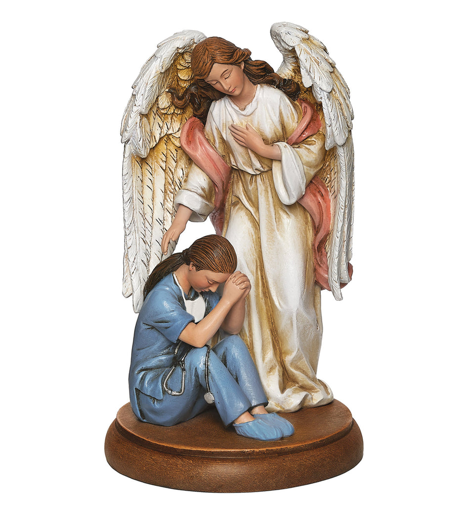 Guardian Angel with Female Healthcare Worker Figure 7.25"H