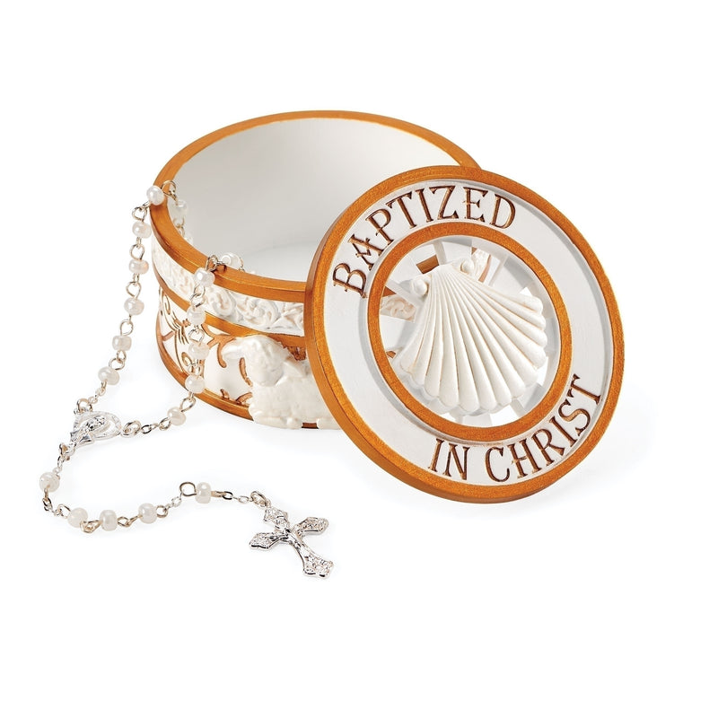 Baptized in Christ Rosary Box 2.75"H