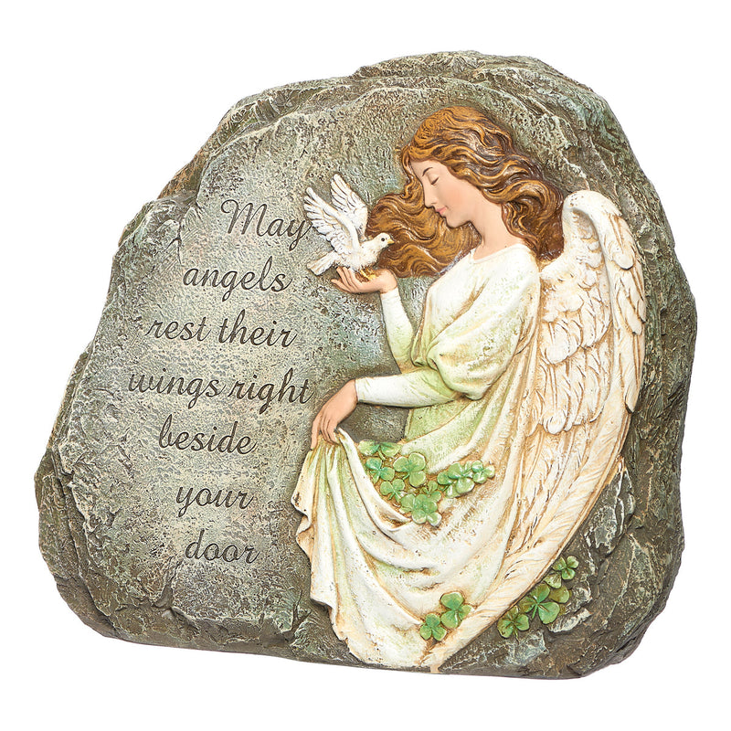 Celtic Angel with Verse Garden Stone 8.25"H