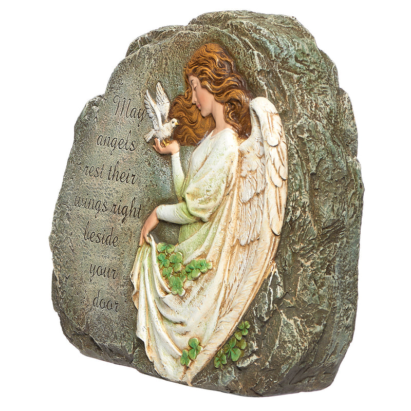 Celtic Angel with Verse Garden Stone 8.25"H