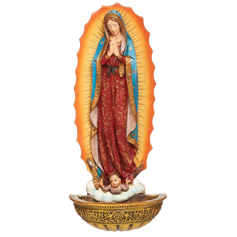 Our Lady of Guadalupe Holy Water Font 7.5"H