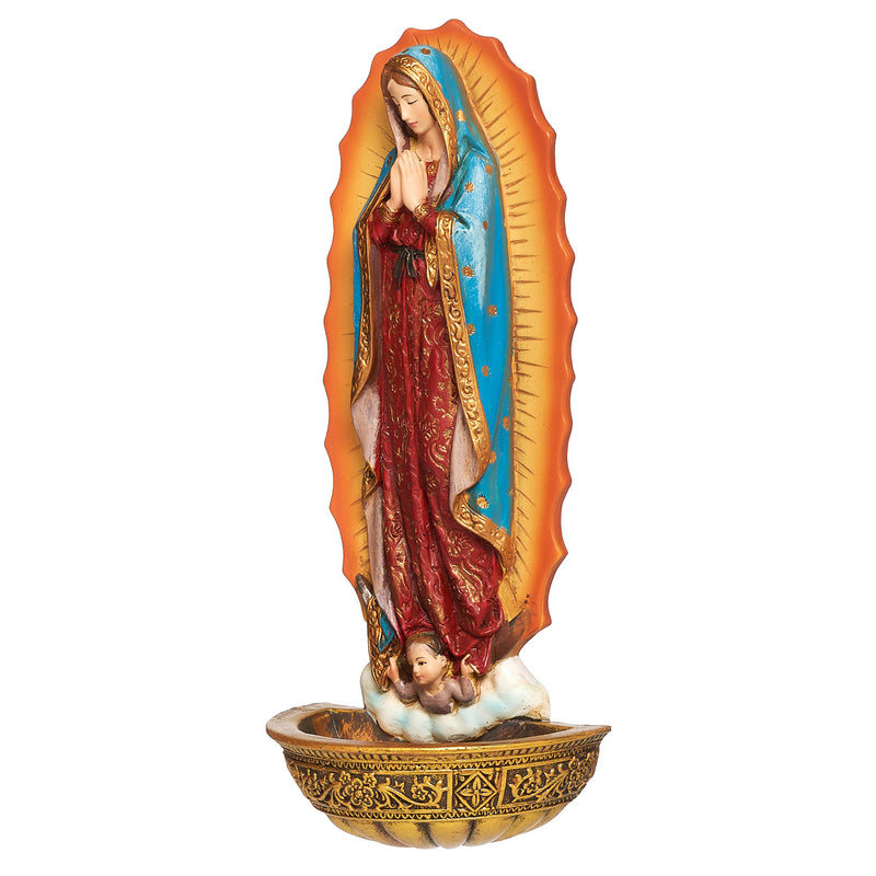 Our Lady of Guadalupe Holy Water Font 7.5"H