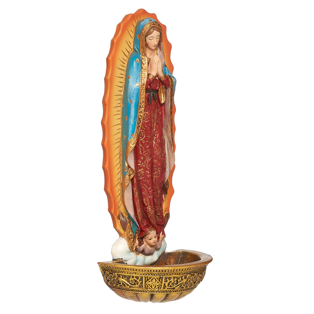 Our Lady of Guadalupe Holy Water Font 7.5"H
