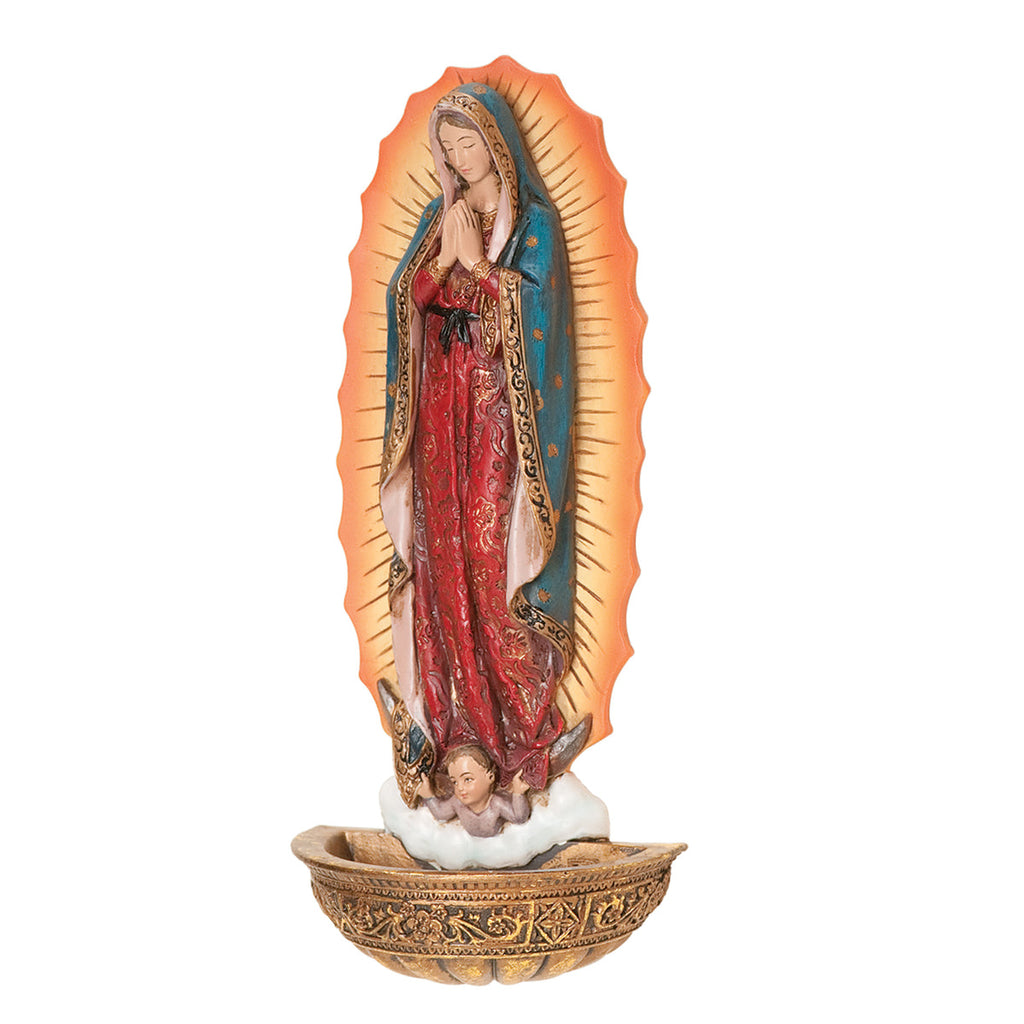 Our Lady of Guadalupe Holy Water Font 7.5"H