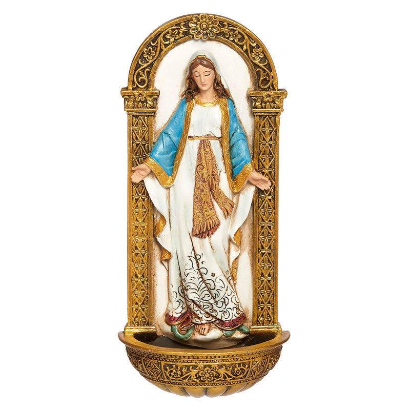 Our Lady of Grace Holy Water Font 7.25"H
