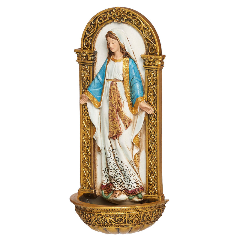 Our Lady of Grace Holy Water Font 7.25"H