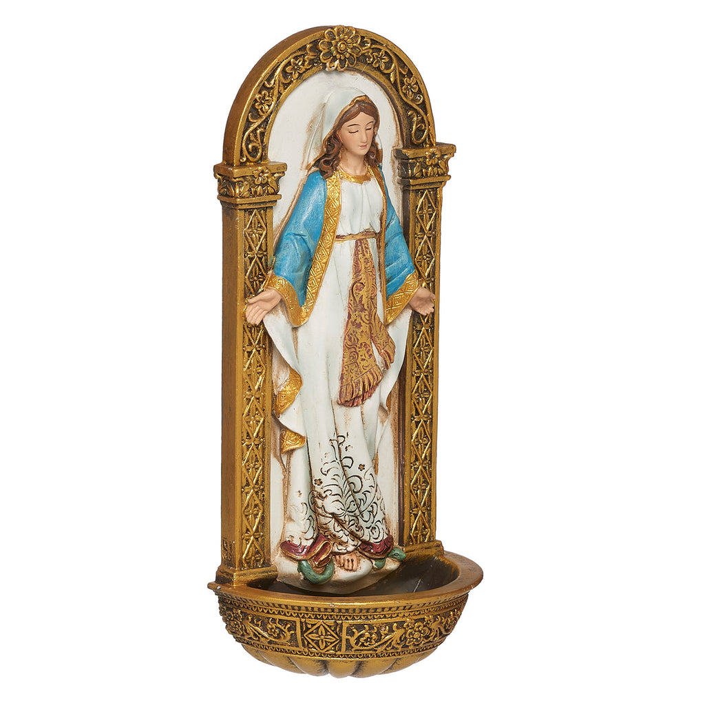 Our Lady of Grace Holy Water Font 7.25"H