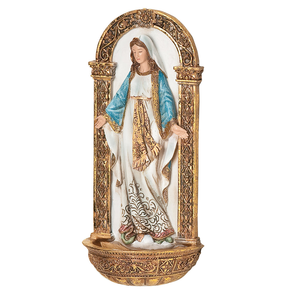 Our Lady of Grace Holy Water Font 7.25"H