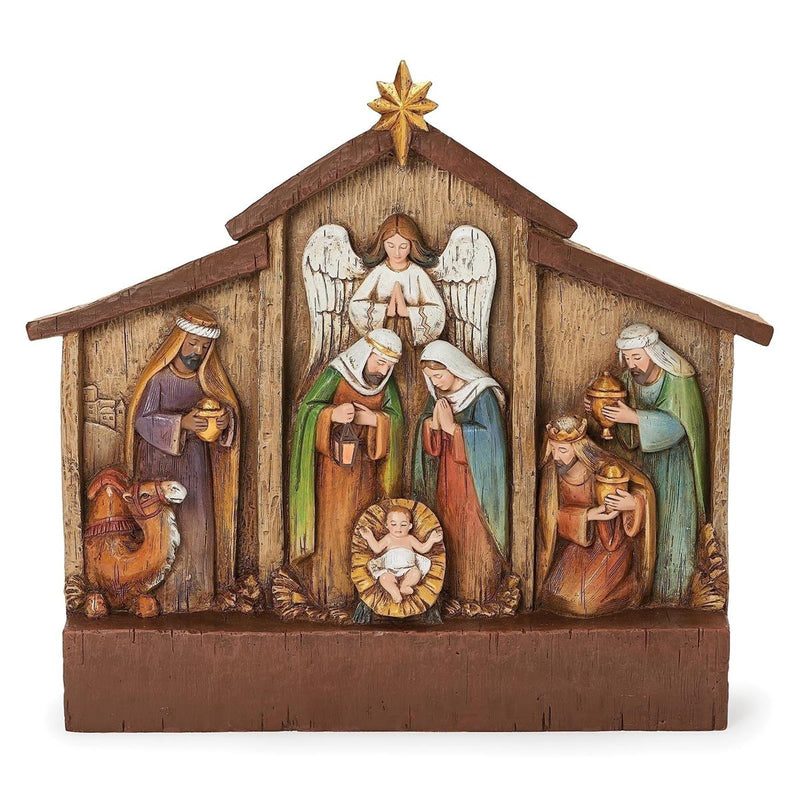 Joseph's Studio 12"H Manger Scene Figure Wood Look